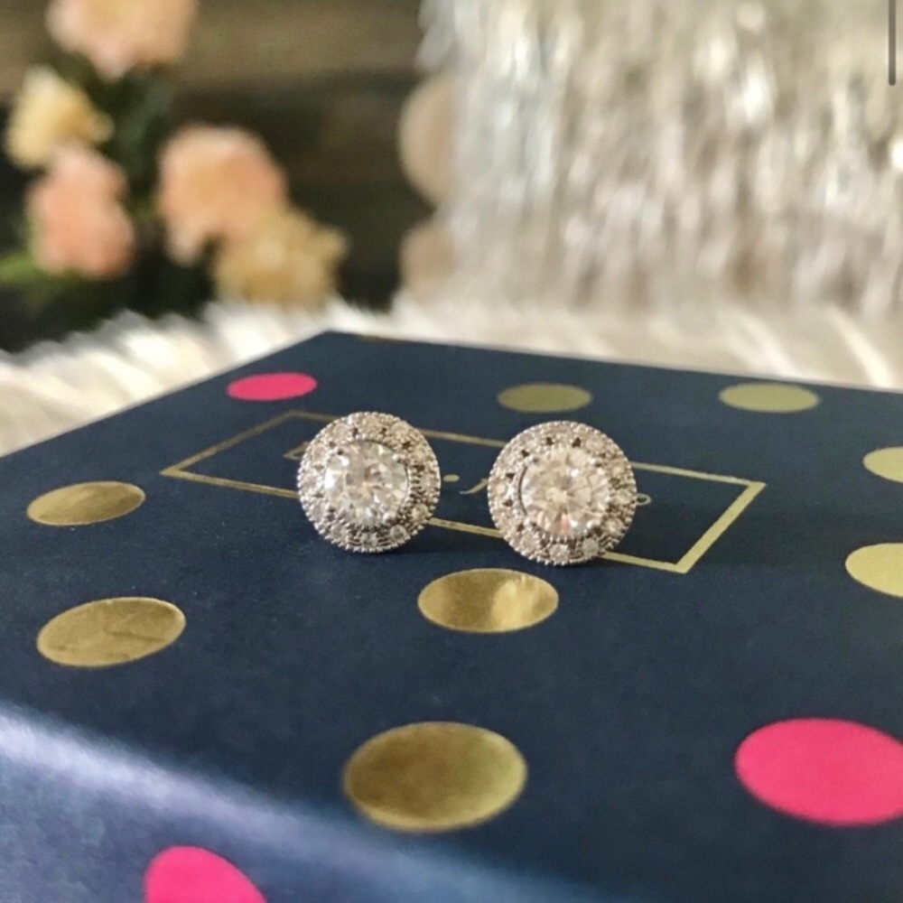 🪞deco interchangeable halo 925 silver earrings